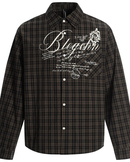 TALKLESSFASHION OV original autumn new American retro plaid shirt jacket men's and women's loose casual shirt long-sleeved top trend
