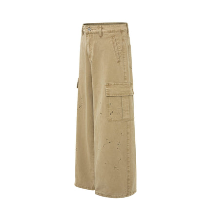 TALKLESSFASHION palm print design casual cargo trousers