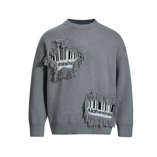 Pentagram Fringe Knit Sweater