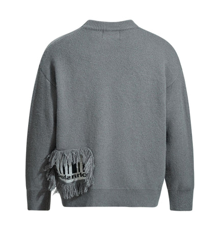TALKLESSFASHION Pentagram Fringe Knit Sweater