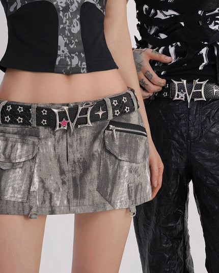 TALKLESSFASHION Pink Spice girl punk heavy industry belt men and women rivets vintage y2k niche design personality fashion belt wasteland trend