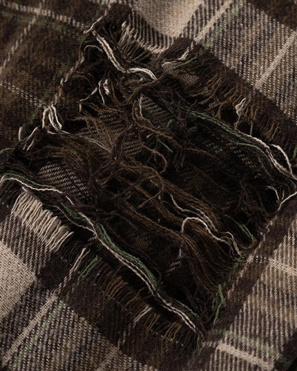 TALKLESSFASHION Plaid Trendy Hole & Patch shirt—2115
