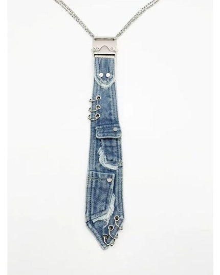 TALKLESSFASHION Pocket denim tie trend denim tie