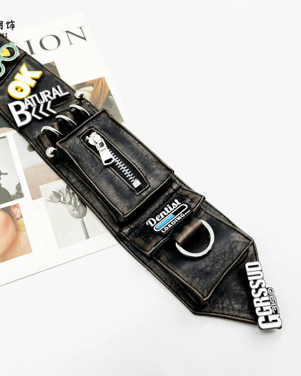 TALKLESSFASHION PU Leather Zipper Organ Bag Tie (In Stock) Lechao PU leather tie