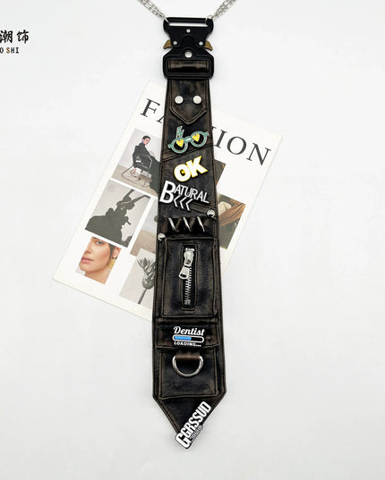 TALKLESSFASHION PU Leather Zipper Organ Bag Tie (In Stock) Lechao PU leather tie