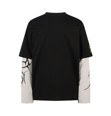 TALKLESSFASHION Punk Retro Fake Two Long Sleeve Tee