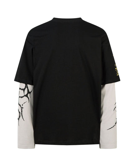 TALKLESSFASHION Punk Retro Fake Two Long Sleeve Tee