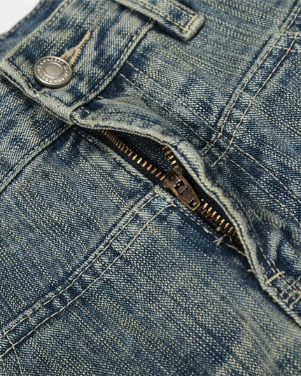 TALKLESSFASHION Punk ripped distressed washed jeans