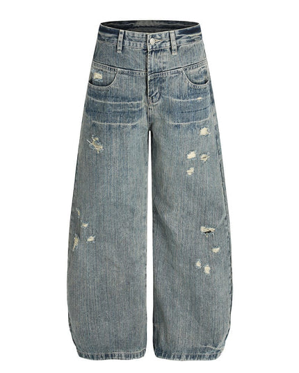 TALKLESSFASHION Punk ripped distressed washed jeans