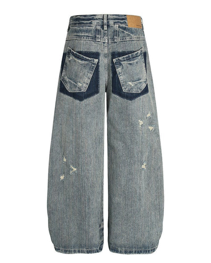 TALKLESSFASHION Punk ripped distressed washed jeans