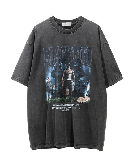 TALKLESSFASHION Retro Black / L Journey of life Inspo T-shirt—4277