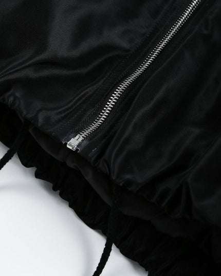 TALKLESSFASHION Retro Contrast Stitching Loose Padded Jacket