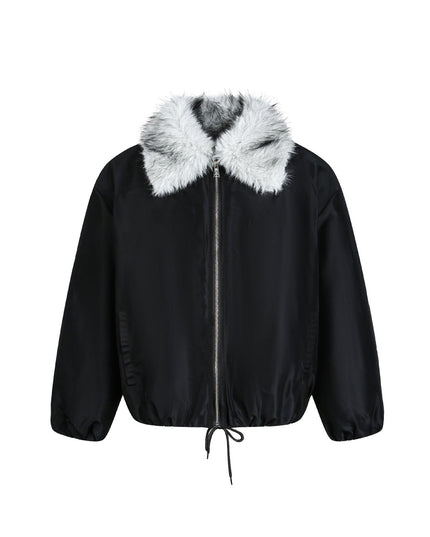 TALKLESSFASHION Retro Contrast Stitching Loose Padded Jacket