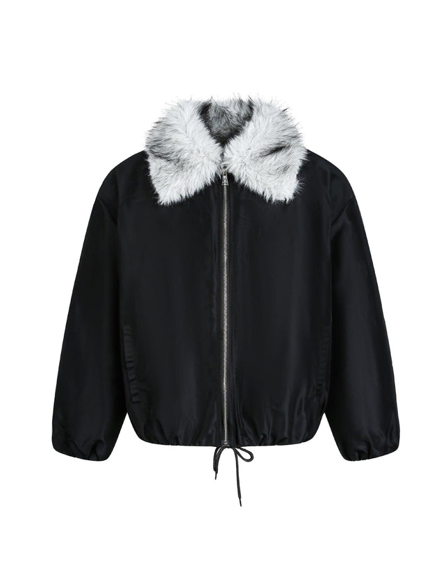 TALKLESSFASHION Retro Contrast Stitching Loose Padded Jacket