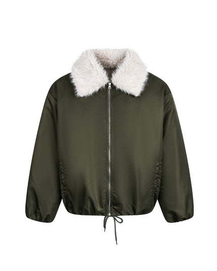 TALKLESSFASHION Retro Contrast Stitching Loose Padded Jacket