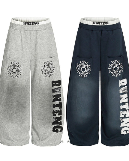 TALKLESSFASHION Retro Scimitar Cross Sweatpants