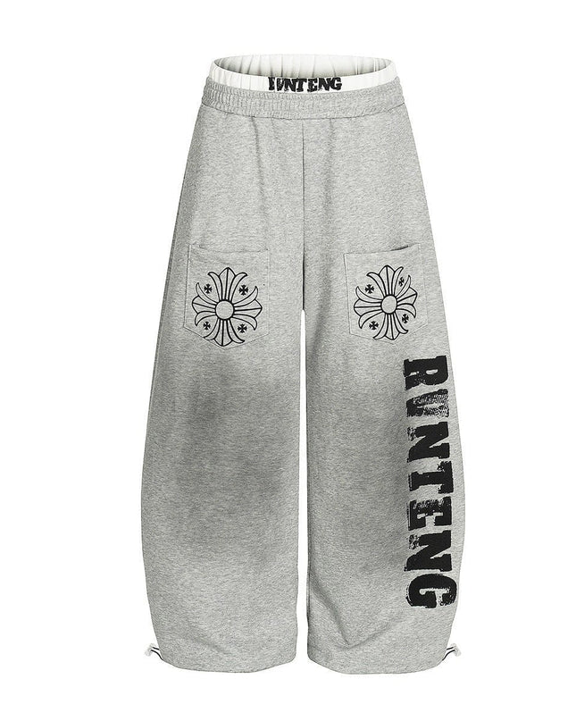 TALKLESSFASHION Retro Scimitar Cross Sweatpants