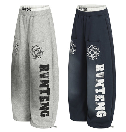 TALKLESSFASHION Retro Scimitar Cross Sweatpants