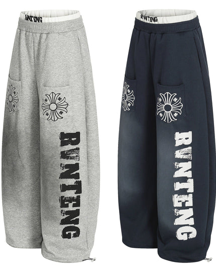 TALKLESSFASHION Retro Scimitar Cross Sweatpants
