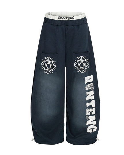 TALKLESSFASHION Retro Scimitar Cross Sweatpants