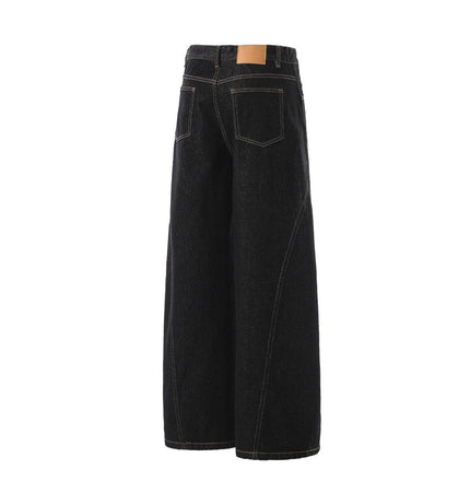 TALKLESSFASHION Retro Scimitar Wide-Leg Denim