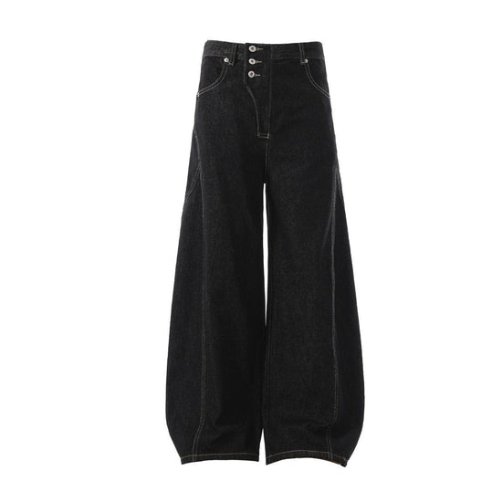 Retro Scimitar Wide-Leg Denim