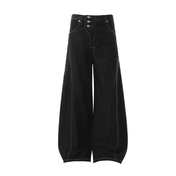 Retro Scimitar Wide-Leg Denim