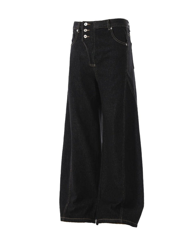 TALKLESSFASHION Retro Scimitar Wide-Leg Denim