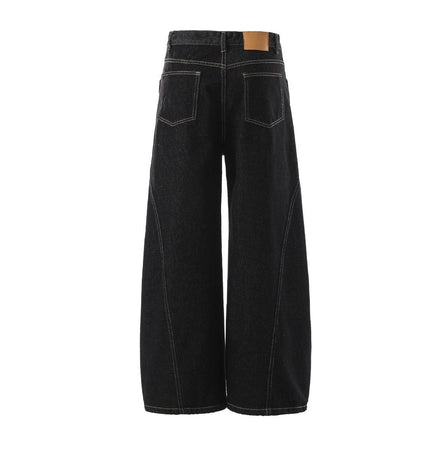 TALKLESSFASHION Retro Scimitar Wide-Leg Denim