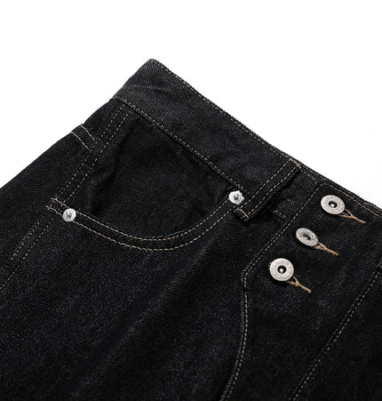 TALKLESSFASHION Retro Scimitar Wide-Leg Denim