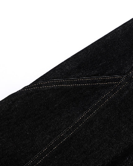 TALKLESSFASHION Retro Scimitar Wide-Leg Denim