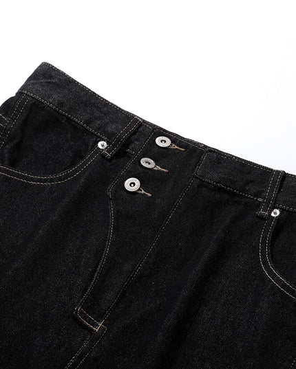 TALKLESSFASHION Retro Scimitar Wide-Leg Denim