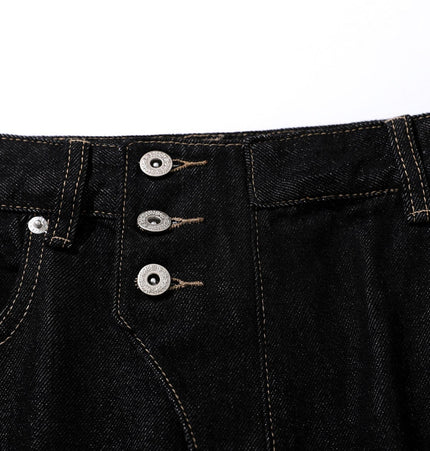 TALKLESSFASHION Retro Scimitar Wide-Leg Denim