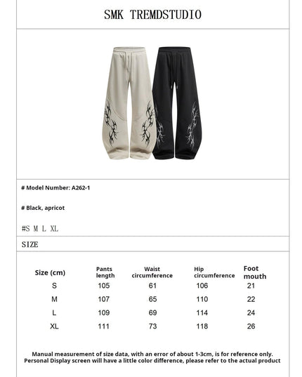 TALKLESSFASHION Retro Scimitar Wide-Leg Sweatpants