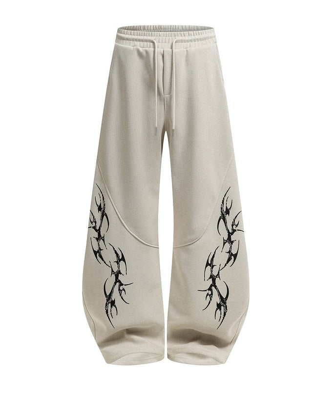 TALKLESSFASHION Retro Scimitar Wide-Leg Sweatpants