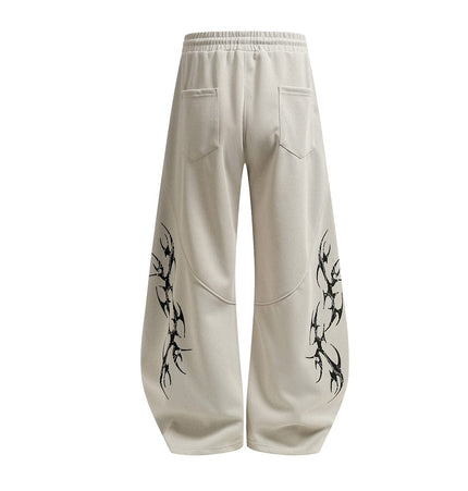TALKLESSFASHION Retro Scimitar Wide-Leg Sweatpants