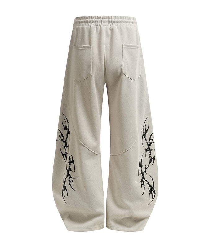 TALKLESSFASHION Retro Scimitar Wide-Leg Sweatpants