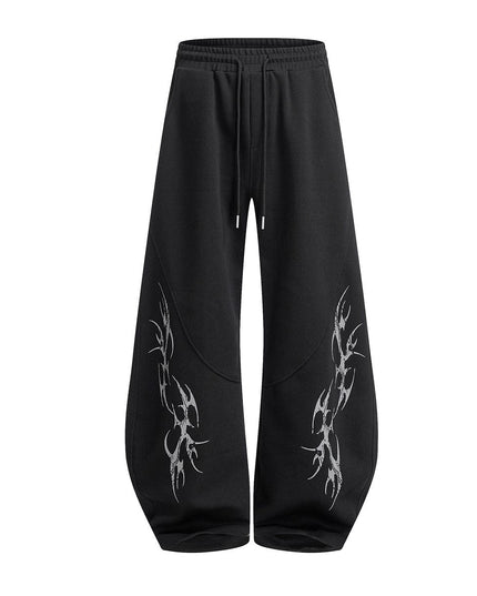 TALKLESSFASHION Retro Scimitar Wide-Leg Sweatpants