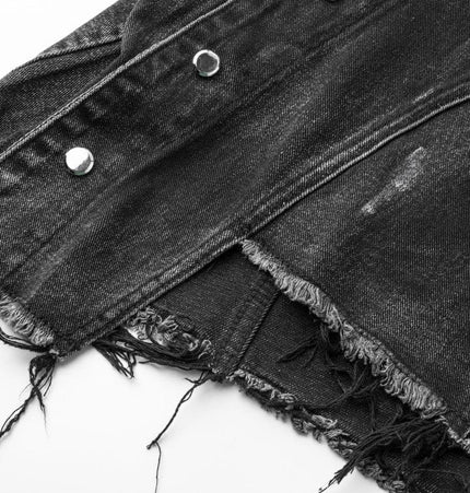 TALKLESSFASHION Retro Slim Ethnic Denim Vest