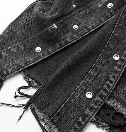 TALKLESSFASHION Retro Slim Ethnic Denim Vest