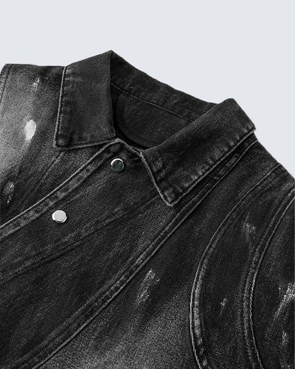 TALKLESSFASHION Retro Slim Ethnic Denim Vest