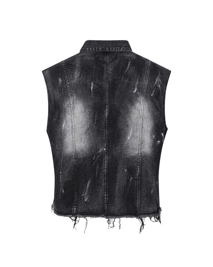 TALKLESSFASHION Retro Slim Ethnic Denim Vest