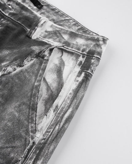 TALKLESSFASHION Retro Street Distressed Washed Jeans