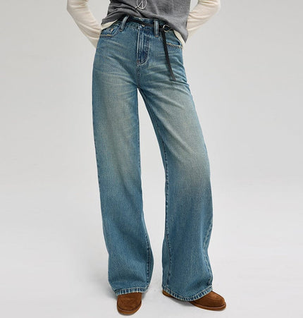 TALKLESSFASHION Retro Wide-Leg Denim Elegance