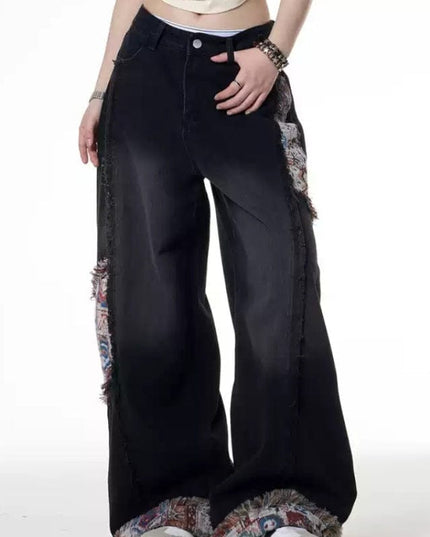 TALKLESSFASHION Retro Worn Stitching EdgingJean—5558