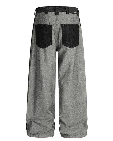 TALKLESSFASHION reversed, wearing large pocket printed jeans