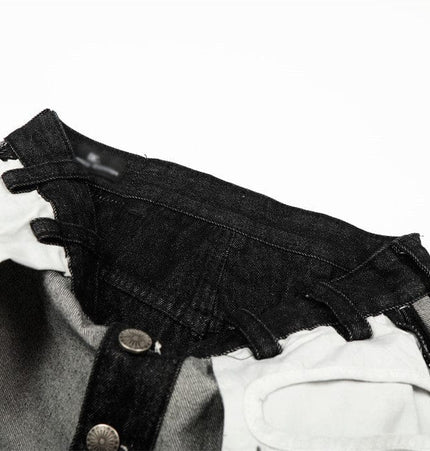 TALKLESSFASHION reversed, wearing large pocket printed jeans