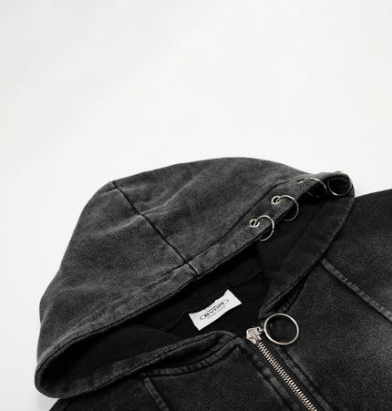 TALKLESSFASHION Ringed Echo Hoodie Jacket