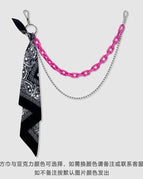 Rose red double chain + black scarf