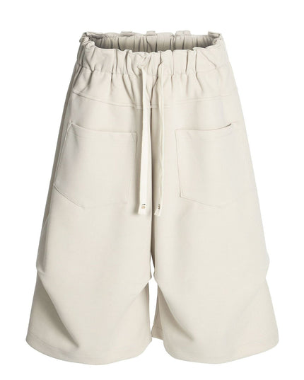 TALKLESSFASHION S / apricot K534 American summer high-end versatile street trend pleats reverse design men's loose five-point casual shorts
